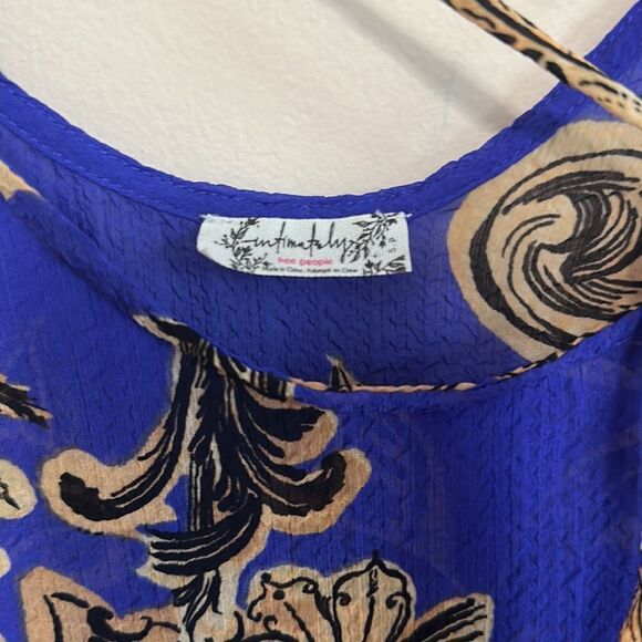 Intimately Free People Symphony Bell Sleeve Open Back Purple Paisley Mini Size S - Picture 4 of 5